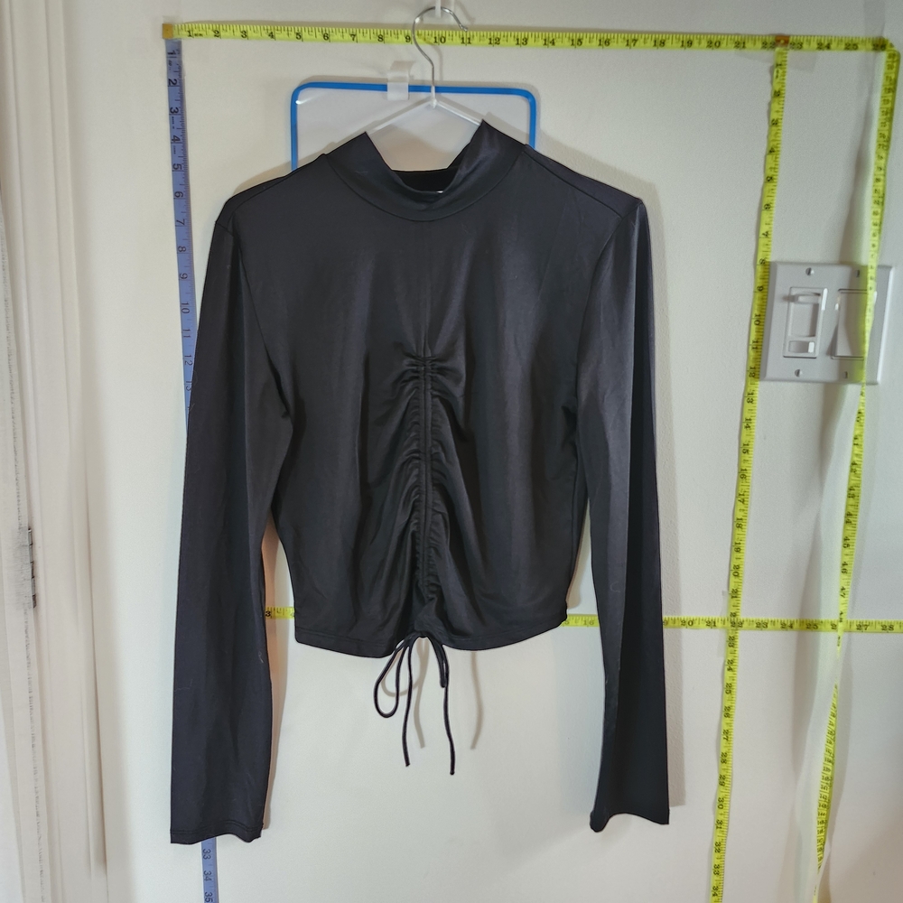 Ardene Black Ruched Long Sleeve Blouse